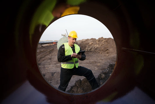 Worker Performing Sewer Inspection Process