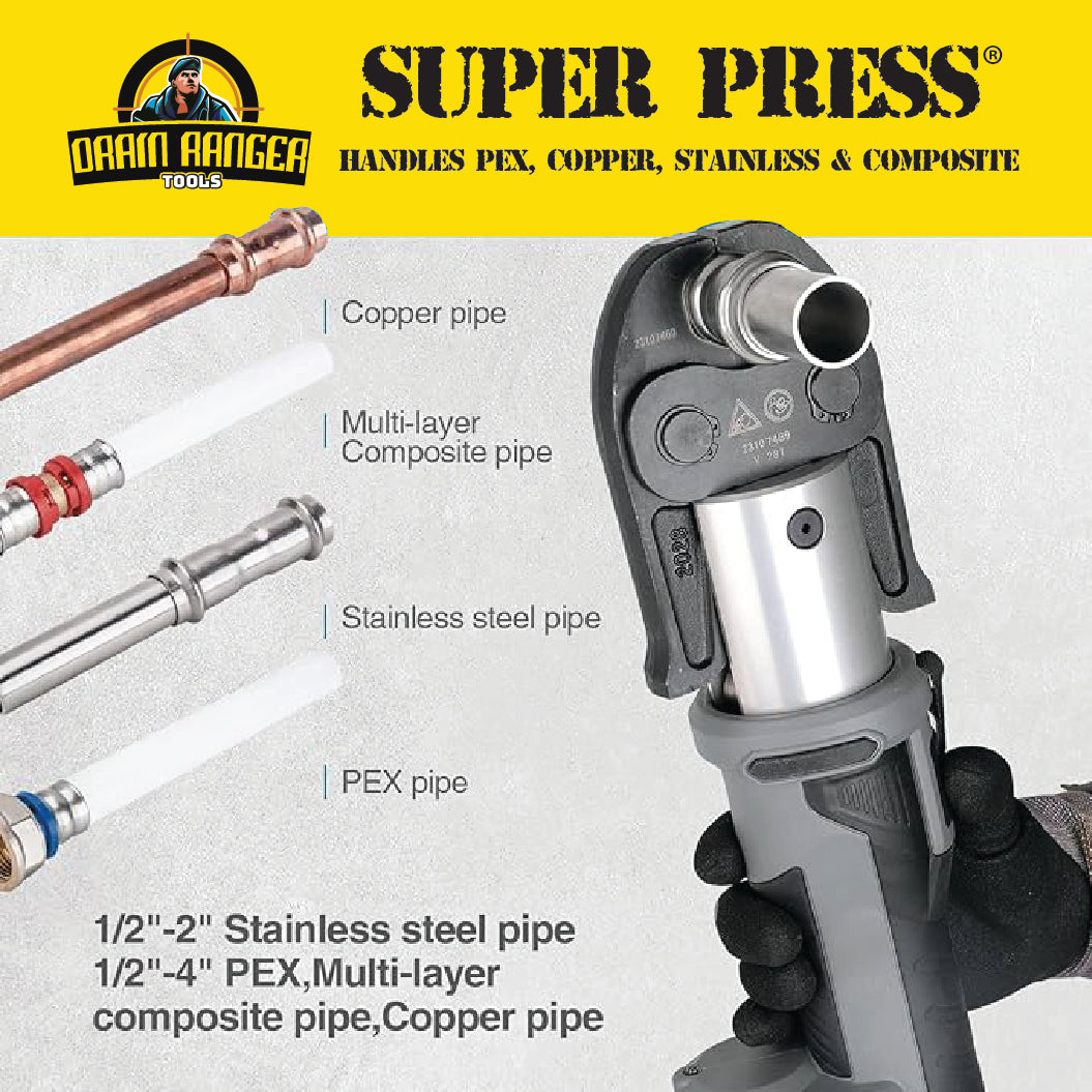 Super Press® 18V Portable Pipe Press Tool - Copper Pipe Fitting ...