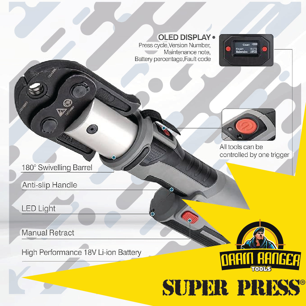 Super Press® 18v Portable Pipe Press Tool